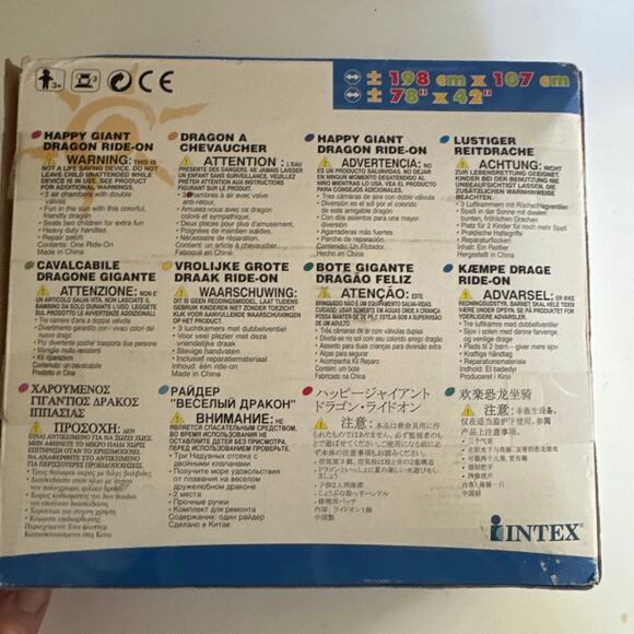 Intex The Wet Set Happy Giant Dragon Ride-On Pool Float Open Box - Picture 4 of 5